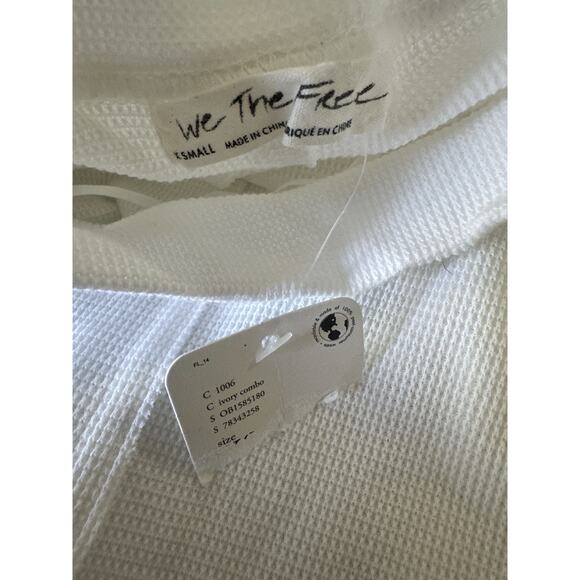 NWOT We The FREE PEOPLE Gorgeous Cuff Top Thermal Knit Long Sleeve Thumbholes XS - Picture 9 of 13